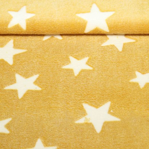 Fleece - Jacquard Sterne Gelb