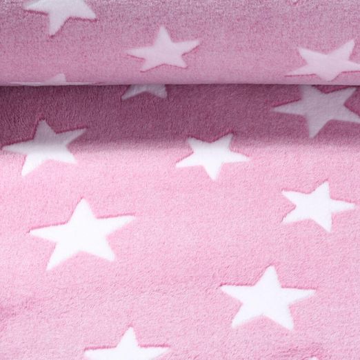 Fleece - Jacquard Sterne Rosa