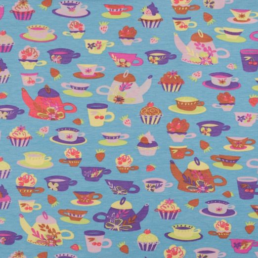 Jersey Tea Party auf Helltürkis Jersey Tea Party auf Helltürkis