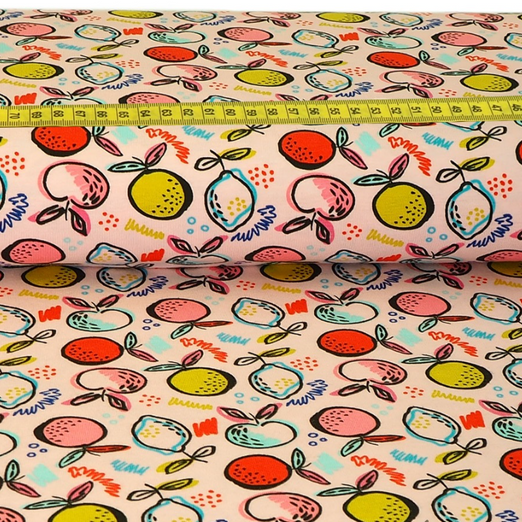 Jersey Lemonlicious auf Hellrosa BIO Jersey Lemonlicious auf Hellrosa BIO