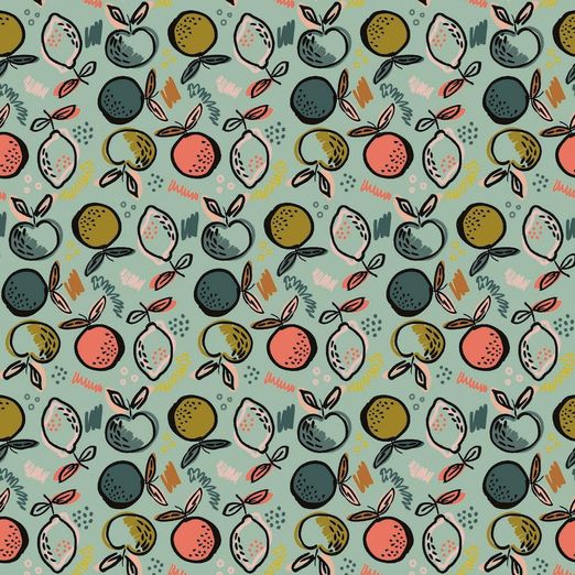 Jersey Lemonlicious auf Hellmint BIO Jersey Lemonlicious auf Hellmint BIO