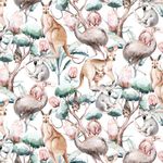 Jersey Australian Animals auf Creme Digital BIO Jersey Australian Animals auf Creme Digital BIO