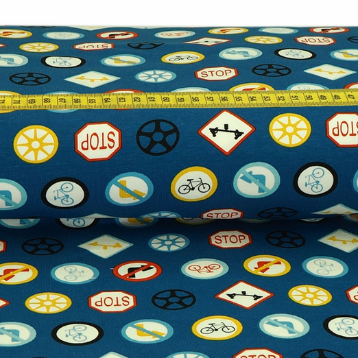 Jersey Schilder Verkehr auf Rauchblau Überbreite Jersey Schilder Verkehr auf Rauchblau Überbreite