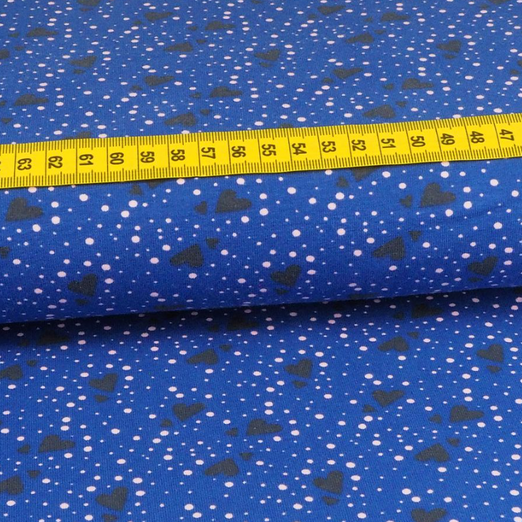Jersey Little Darling Herzchen & Pünktchen Dunkelblau Jersey Little Darling Herzchen & Pünktchen Dunkelblau