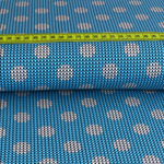 Jersey Strickoptik Dots auf Türkis