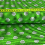 Jersey Strickoptik Dots auf Hellgrün