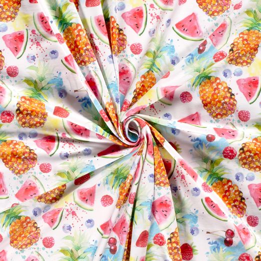 Jersey Aquarellobst auf Weiß Digital