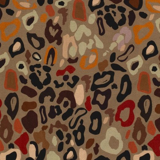 Jersey Bunte Pantherpunkte auf Hellbraun Jersey Bunte Pantherpunkte auf Hellbraun