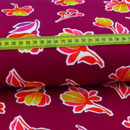 Jersey Digital Hamburger Liebe LIFE LOVES YOU Magnolia Fuchsia