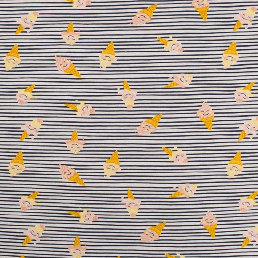 Jersey Eiscreme auf Streifen Dunkelblau/Weiß Jersey Eiscreme auf Streifen Dunkelblau/Weiß