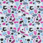 Jersey Patchwork Animalprint auf Hellblau