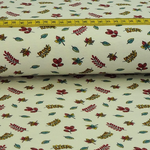 Jersey Blätter & Zweige auf Hellbeige