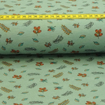 Jersey Blätter & Zweige auf Dunkelmint