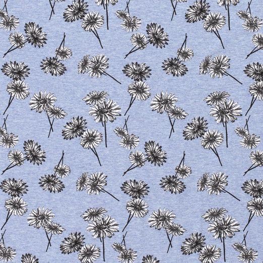 Jersey Strohblumen Hellblau Meliert