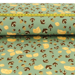 Jersey Mushrooms & Leaves auf Dunkelmint Jersey Mushrooms & Leaves auf Dunkelmint