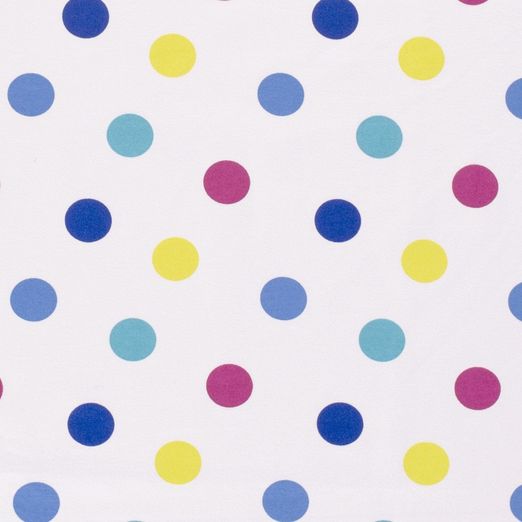 Sommersweat Bunte Dots auf Weiß Sommersweat Bunte Dots auf Weiß