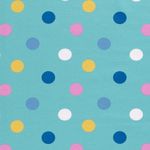 Sommersweat Bunte Dots auf Hellpetrol