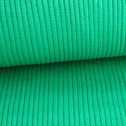 GrobStrickBündchen mit GLITZER Uni Minze/Gold