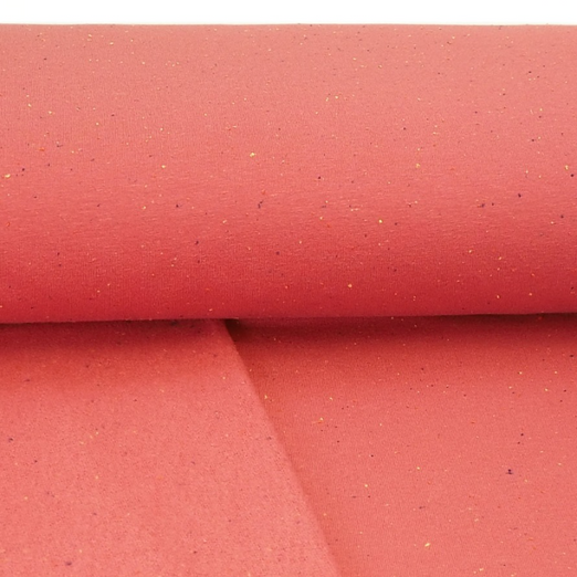 Light Wintersweat Cosy Colors Koralle mit gesprenkelten farbigen Pünktchen Light Wintersweat Cosy Colors Koralle mit gesprenkelten farbigen Pünktchen