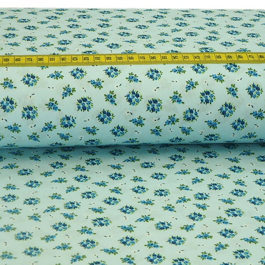 Baumwolle Bouquet of Roses Hellblau Baumwolle Bouquet of Roses Hellblau