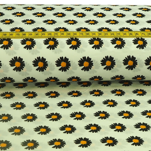 Baumwolle Gerbera auf Weiß Baumwolle Gerbera auf Weiß