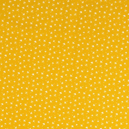 Baumwolle Kleine Pilze auf Senfgelb