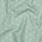 Katoenen popeline - Sterren Mint Wit