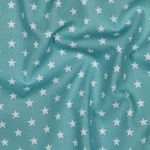 Katoen Popeline - Sterren Oud Groen Wit