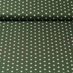 Baumwolle Popeline Stina - Sterne Dunkelgrün Weiß