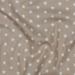 Popeline katoen - Sterren Zand Wit