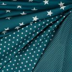 Cotone popeline - mini stelle petrolio bianco