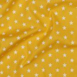 Katoen Popeline - Sterren Geel Wit