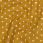 Popeline katoen - Sterren Okerwit
