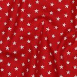 Katoen Popeline - Sterren Rood Wit
