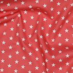 Popeline katoen - Sterren Koraal Wit