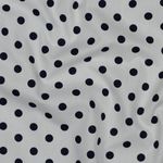 Katoen Popeline - XL Stippen Wit Marine
