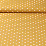 Popeline de coton Benno - Pois XL Ocre Blanc-0