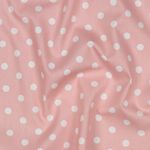 Katoen Popeline - XL Stippen Roze Wit Katoen Popeline - XL Stippen Roze Wit