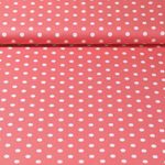 Katoen Popeline - XL Stippen Koraal Wit