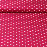 Popeline katoen - XL Stippen Berry Wit