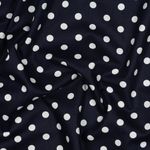 Katoen Popeline - XL Stippen Marine Wit