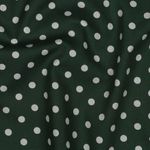 Katoen Popeline - XL Stippen Donkergroen Wit