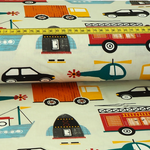 Baumwolle Verkehrsmittel auf Hellbeige Überbreite