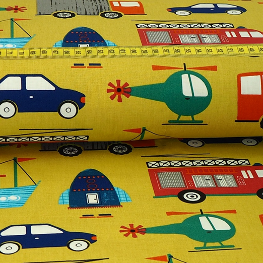 Baumwolle Verkehrsmittel auf Senfgelb Überbreite