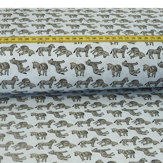 Baumwolle Zebras Hellblau