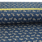 Baumwolle Zebras Dunkles Rauchblau