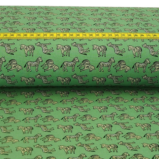 Baumwolle Zebras Dunkelmint