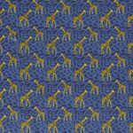 Baumwolle Giraffen auf Leoprint Rauchblau