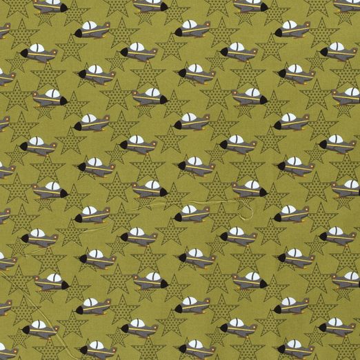 Baumwolle Stars & Jets auf Khaki