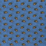 Baumwolle Panzer & Sterne auf Rauchblau